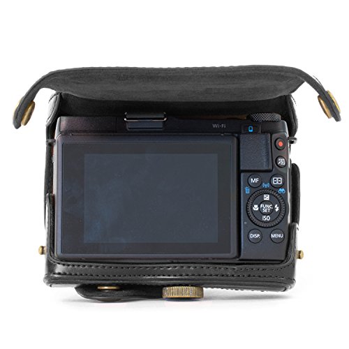 MegaGear Etui souple en cuir pour  Housse pour Canon PowerShot G1X Mark II  Noir 