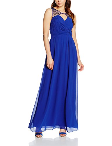 chinese dress ladies Little Mistress Women's Blush Embroidered Satin Maxi Dress with Pleats  Cocktail Plain V-Neck Sleeveless Party Dress, Pink (Pink 001), 14  (Manufacturer Size:14) : Amazon.co.uk: Fashion