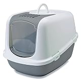 XXL Katzentoilette NESTOR JUMBO weiss-grau speziell für große Katzenrassen