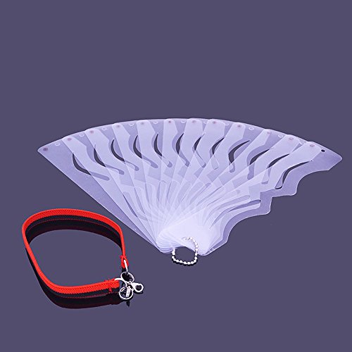 asentechuk® 12 Stück/Set Korean Style Augenbrauen Karte Vorlage Schablone Drossel Anfänger DIY Beauty Make Up Styling Werkzeug Red belt - 2