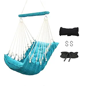 Faburaa Paradise Hammock Swing Chair for Kids and Adults , Jhula Swing seat Weight Carrying capctity of 150 Kgs (Blue)