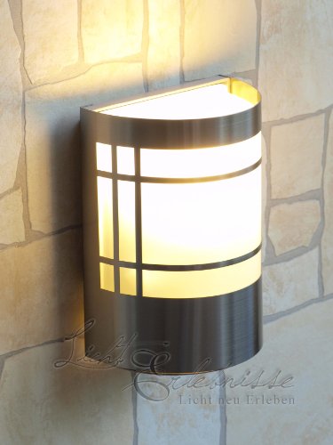Wand-Außenleuchte aus Edelstahl & Glas IP44 Außenlampe Hoflampe Gartenlampe Gartenleuchte Wandlampe 1010C - 5