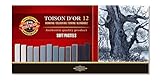 KOH-I-NOOR TOISON D'OR 8592 Weiche Knstler-Pastellkreiden in Grautnen(12 Stck) - 