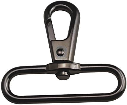Ruihai Gun Color 2" Inside Diameter Oval Ring Lobster Clasps Swivel Snap Hooks Pack of 6
