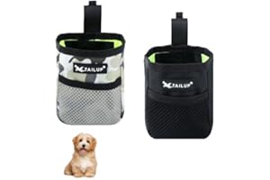 Dokeno Bolsa Premios Perro 2 Piezas, Bolsa para Premios para Mascotas con Clip, Bolsa de Entrenamiento para Perros Multifuncional, Bolsas de Comida para Perros para Uso al Aire Libre