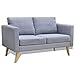 Produktbild Tuduo Sofa 116 x 70 x 73 cm (L x B x H), 2-Sitzer, Größe des Rückenkissens 50 x 34 x 15 cm (L x B x H), Stoff, hervorragende Ergänzung zu Ihrem Haus oder Büro, Hellgrau