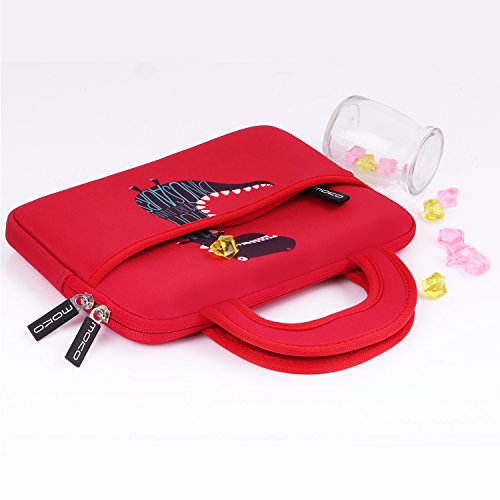 MoKo Universal 7-8 Zoll Tablet Tasche – Neoprene Handtasche Tragetasche Aktentasche Wallet Bag für Lenovo Tab 2 A7-10 / A8-50 / Tab 2 A7-20, MediaPad M2 8″ / X2, iPad Mini 4 / 3 / 2 / 1, Dinosaurier Rot - 5