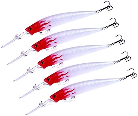WDDDYYE Fishing Lures/5Pc Fishing Lure Artificial Minnow Bait Crank Bait 14.5Cm 14.4G Tackle 3D Fish Eyes Fishing Accessory 0.6-2.4M Depth,2