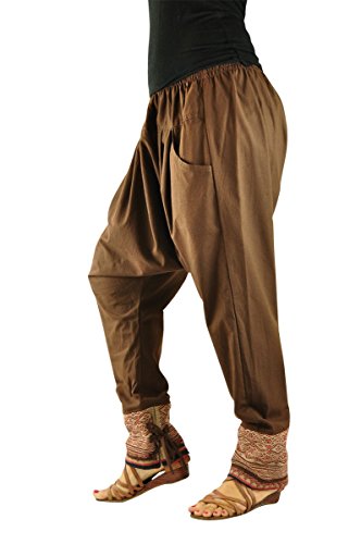 virblatt Haremshose für Herren und Damen aus Baumwolle mit traditionellen Webereien UNISEX Einheitsgröße S – L mit bequemen Gummibund alternative Kleidung-Malie - 3