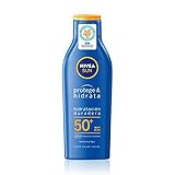 Protección avanzada - Esta leche hidratante con protector solar 50+ protege la piel contra las quemaduras solares y el envejecimiento prematuro.