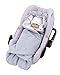 ByBoom® - Swaddling Wrap, Car Seat and Pram Blanket for Spring, Summer and Autumn/Fall, Universal for infant and child car seats eg; Maxi-Cosi, Britax, for a pushchair/stroller, buggy or baby bed, Color:Grey