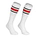Produktbild Skatersocks Skater Socken 22 Inch Tube Socks gestreifte retro Kniestrümpfe weiß rot schwarz
