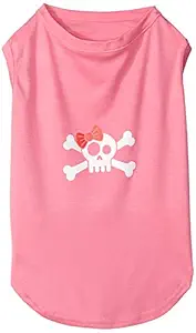 Mirage Pet Products Skull Crossbone Bow Screen Print Shirt for Pets, 3X-Large, Bright Pink