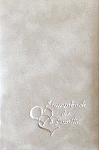 Stammbuch "HERZEN", grau, Velours, Herzprägung Silber, Stammbuchformat
