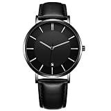 Lasperal Herren Uhr Armbanduhr Quarzuhr Schwarz Business Edelstahl Businessuhr Männer Sport Mode Analog Quarz