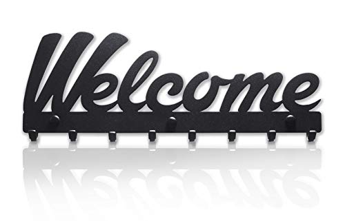 M-KeyCases Pannello Appendi Chiavi da Parete Welcome Ganci Acciaio Appendiabiti Design Moderno Accessori per Casa Moderne Chiave Metallo Regalo Veranda
