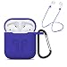 Produktbild Oyamihin Silikon-Etui Halter Skin Waterproof Shock Shock Charging Cover mit Anti-Lost Strap und Schlüsselanhänger für Apple Airpod - Blau