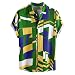 Produktbild Herren Hawaiihemd, Selou Geometric Printed Turn Down Kurzarm Hemden Männer Hipster Stringer Gym Cut Off Polo Slim Fit V Ausschnitt Basic Ärmelloses Muscle Tank Top