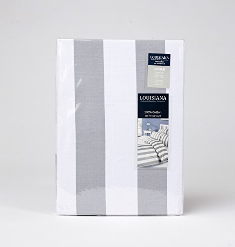 Bettwäsche Bettbezug Set Grau Weiss weiß Gestreiften 100% Baumwolle Kopfkissenbezüge Bettdecke (200 x 200 cm) - 2