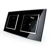 Unterputz Steckdose Glas 2 Fach VL-72EU-52 Schwarz