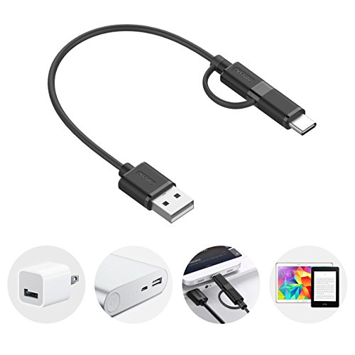 2in1 Inateck Micro USB Kabel & USB C Kabel, Datenkabel mit Micro USB und Typ-C zu USB 2.0 Typ A für Geräte mit Micro USB und Typ C Anschluss, inklusive Nexus 6P, Nexus 5x und Samsung, 15cm - 7