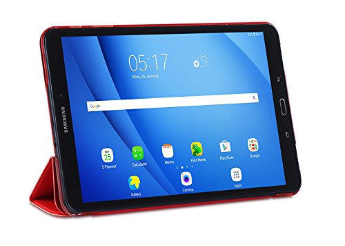 Samsung Galaxy Tab A 10.1 Hülle, IVSO Ultra Schlank Ständer Slim Leder zubehör Schutzhülle mit Automatischem Schlaf Funktion für Samsung Galaxy Tab A 10.1 Zoll Wi-Fi/ LTE (2016) SM-T580N/SM-T585N Tablet-PC perfekt geeignet, Slim Rot - 3