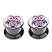Produktbild 2 X Acryl Eule Ohr Expander Tunnel Dehnstab Dehnspirale Schnecke Ear Plugs Set - Multicolor, 10mm