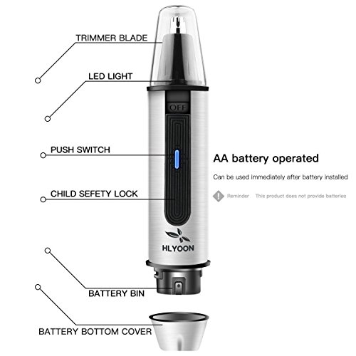 HLYOON 3-in-1 Nasenhaarschneider wasserdichter Edelstahlnasenhaarschneider, männliche Pflegewerkzeuge - 5