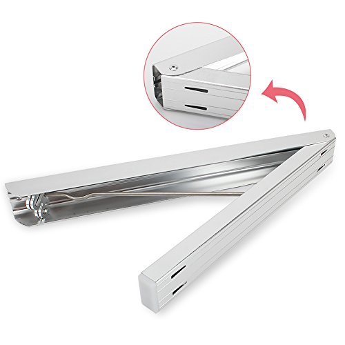 KYG Faltbar Kleiderhaken Klappbarer Wand-Kleiderständer Set Folding Platzsparend Wetterfest Kleiderbügel Aluminium - 4