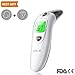 Produktbild QQcute Ohrthermometer digitales Infrarot Fieberthermometer Stirnthermometer für Baby Kinder Erwachsenen Objekt mit Fieber Indikator Haushaltsthermometer höhe Genauigkeit Hintergrundbeleuchtung (grau)