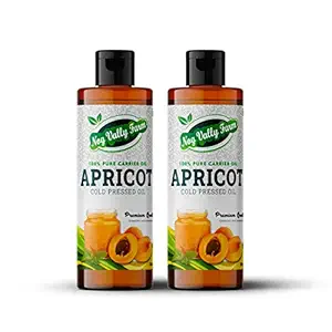 NOG VALLY FARM | (Khubani Tel) Virgin Cold Pressed Apricot Oil from Himachal Pradesh- Good for All Skin Types- Anti Aging ,Hair Growth ,Face & Body Care (APRICOT OIL-100+100 (200 ML))