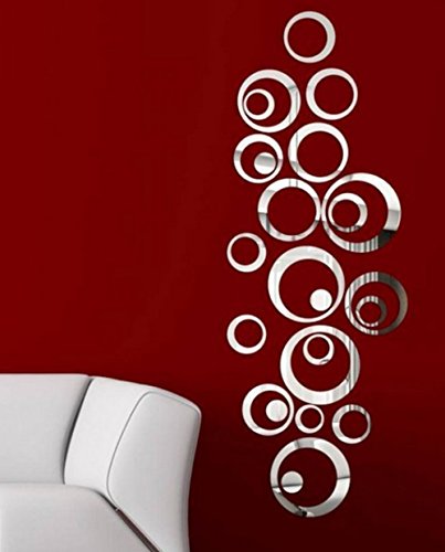 Wandtatto Spiegel Aufleber Wandaufkleber 3D Acryl Spiegel Rund Wandsticker Pusheng - 6