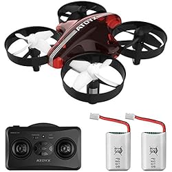 ATOYX AT-66 Drone Enfant Hélicoptère Télécommandé Quadcopter avec Mode sans Tête Avion Mini avec Télécommande Jouet Cadeau pour Enfant et Débutant - Rouge