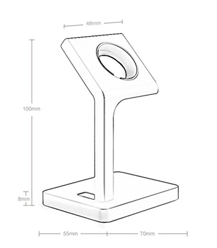 Jokitech Compact Aluminium Apple Watch Ständer für Apple Watch Series 1 Serie 2 Nike +/Hermes/Edition 38 mm 42 mm – Silver - 3