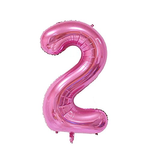 HS 100CM UNI PINK Folienballon MEGA Zahlen 0--9 Heliumerfüllung