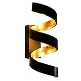 Form: Spirale Luce Ambiente Design LED-Helix-AP3 NER, Metall, Gold, 13,5 x 16 x 32 cm