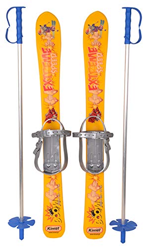 Kimet Ski Enfants Crochets de Ski en Plastique 3 Couleurs 70 cm, Jaune