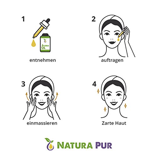 Reines Bio Jojobaöl Gold 120ml, ohne Silikon – 100% nativ und kaltgepresst – ideal für Gesicht, Körper, Haare, Haut, Hände – naturreines Basisöl in Lichtschutzflasche mit Pipette - 4