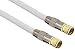 Produktbild PYTHON Series PREMIUM SAT TV Antennenkabel - F-Stecker beidseitig, vergoldet - RG6 Koaxialkabel mit 4-fach Schirmung, Abschirmmaß 120 dB , 75 Ohm – geeignet für DVB-T2, DVB-T, DVB-S, DVB-C, Radio - Vollmetallstecker, Kupferleiter (OFC), hochwertiges Nylongeflecht - weiß, 5 m