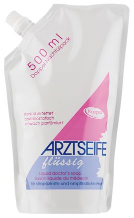 Preisvergleich Produktbild Kappus Arztseife flüssig, für strapazierte und empfindliche Haut, Nachfüllbeutel (ohne Pumpe) - 500ml - 6x