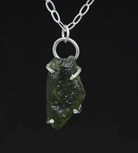 Moldavite necklace, claw setting, sterling silver, handmade