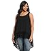 Produktbild Damen Tops,iHee Sommer Plus Size Lace Frauen Chiffon ärmellose Bluse lose Casual Weste Tank Top (3XL, Schwarz)