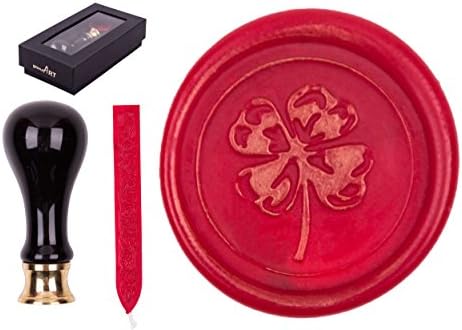 Seal Set Rimini, Sealing Stamps Icon "Cloverleaf", Including Bus 1 Rod Sealing Wax