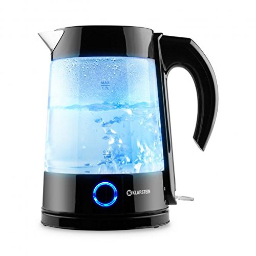 Klarstein Pure Water Wasserkocher Teekocher (2200 Watt, 1,7 Liter, Edelstahl, blaues LED-Design) schwarz - 4