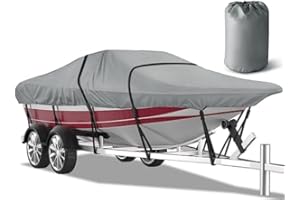 AXPQHL Bâche de Bateau pour remorque,très résistante 600D de qualité Marine en Tissu Oxford imperméable,pour Yacht, Bateau de pêche, tri-Coque (600D,11-13FT-V) Black