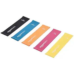 AmazonBasics Latex Resistance Band - 600mm, 5-Piece Set