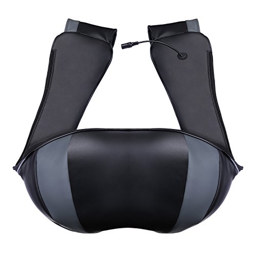 MARNUR Nackenmassagegerät Schultermassagegerät Elektrisch Massager Massagegerät Shiatsu Masseur mit Wärmefunktion 3D-Rotation Massageköpfen mit Auto-Adapter für Nacken Schulter Rücken im Büro Zuhause und Auto - 6
