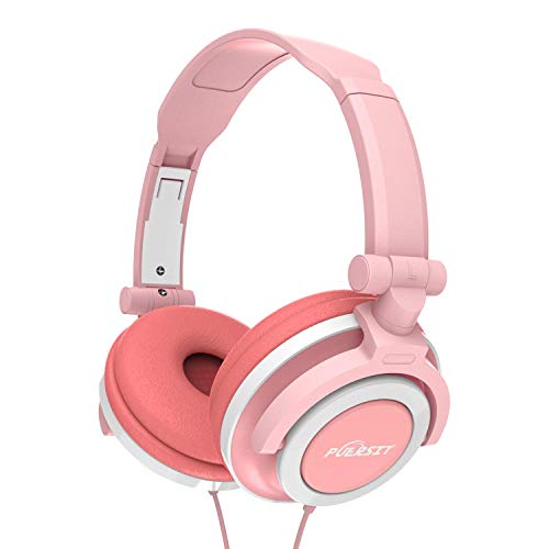 Puersit Casque stéréo pour Enfants, écouteurs de Basses Pliables sur Les Oreilles Jack 3,5 mm pour Enfant