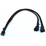 rhinocables High Quality 30cm Braided Fan splitter 4 pin PWM Computer PC Casefan extension E1201