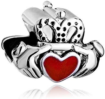 Celtic Friendship Best Friend Red Heart Charm Beads Fit Pandora Charm Bracelets